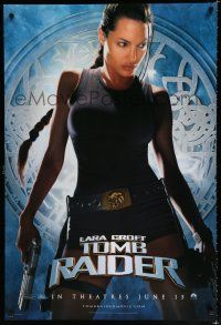 8c452 LARA CROFT TOMB RAIDER teaser DS 1sh '01 sexy Angelina Jolie, from popular video game!