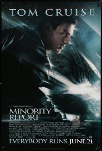 8c529 MINORITY REPORT style B advance 1sh '02 Steven Spielberg, Tom Cruise, Colin Farrell