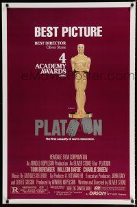 8c588 PLATOON style B awards 1sh '86 Oliver Stone directed, Tom Berenger, Willem Dafoe, Vietnam!