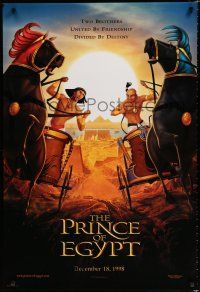 8c601 PRINCE OF EGYPT advance DS 1sh '98 Dreamworks cartoon, Moses & Rameses riding chariots!