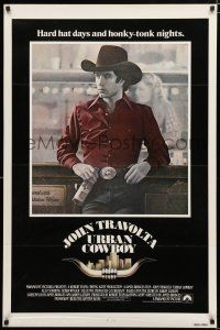 8c806 URBAN COWBOY int'l 1sh '80 John Travolta in cowboy hat with Lone Star beer!