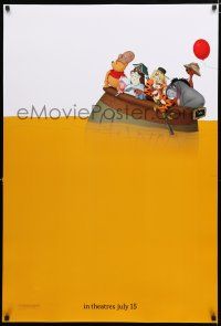 8c830 WINNIE THE POOH teaser DS 1sh '11 great art with Tigger, Eeyore & more on sea of honey!