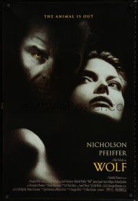8c836 WOLF 1sh '94 Jack Nicholson, Michelle Pfeiffer, directed by Mike Nichols!
