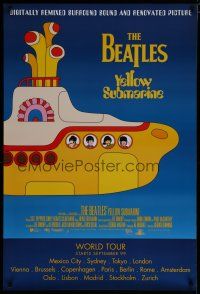 8c847 YELLOW SUBMARINE advance DS 1sh R99 psychedelic art of Beatles John, Paul, Ringo & George!