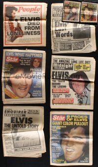 8d004 LOT OF 8 ELVIS PRESLEY TABLOID MAGAZINES '77 wacky headlines about the day he died!