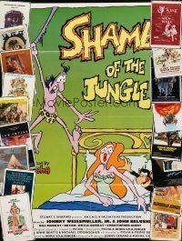 8d010 LOT OF 81 FOLDED ONE-SHEETS '40 - '91 Shame of the Jungle & many other great titles!