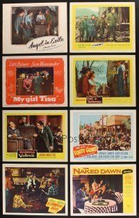 8d041 LOT OF 51 LOBBY CARDS FROM THE 1940s TO THE 1960s incomplete sets from several movies!
