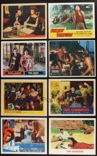 8d044 LOT OF 39 LOBBY CARDS '40s-80s great scenes from a variety of different movies!