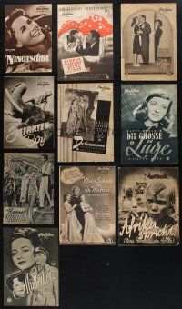 8d111 LOT OF 10 GERMAN PROGRAMS FROM U.S. MOVIES '30s-40s Ninotchka, Stolen Life, different images!
