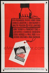 8e018 ADVISE & CONSENT 1sh '62 Otto Preminger, classic Saul Bass Washington Capitol artwork!