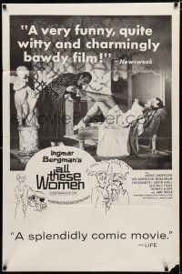 8e033 ALL THESE WOMEN 1sh '64 Jarl Kulle, Harriet Andersson, Bibi Andersson, Swedish!