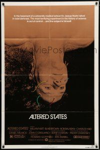 8e036 ALTERED STATES 1sh '80 William Hurt, Paddy Chayefsky, Ken Russell, sci-fi horror!