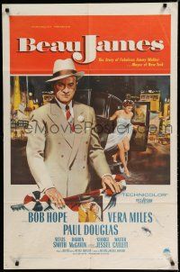 8e081 BEAU JAMES 1sh '57 Bob Hope as NYC Mayor Jimmy Walker, sexy Vera Miles!