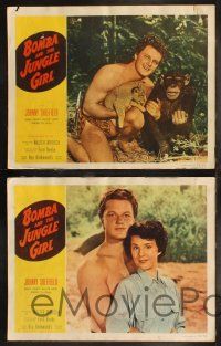 8f076 BOMBA & THE JUNGLE GIRL 8 LCs '53 cool images of Johnny Sheffield & sexy Karen Sharpe!