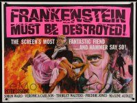 8g206 FRANKENSTEIN MUST BE DESTROYED British quad '70 Peter Cushing, monstrous than his monster!
