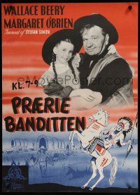 8g747 BAD BASCOMB Danish '48 image of Wallace Beery w/young Margaret O'Brien, Native American art!