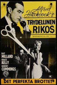 8g054 DIAL M FOR MURDER Finnish R70s Alfred Hitchcock, Grace Kelly attacked while on phone!