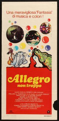 8g093 ALLEGRO NON TROPPO Italian locandina '77 Bruno Bozzetto, great wacky sexy cartoon artwork!