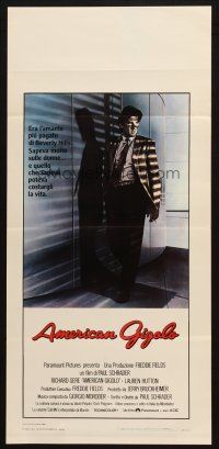 8g094 AMERICAN GIGOLO Italian locandina '80 male prostitute Richard Gere is being framed for murder!