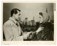 8h069 AFFAIR TO REMEMBER 8.25x10 still '57 c/u of Cary Grant & Deborah Kerr by New York skyline!