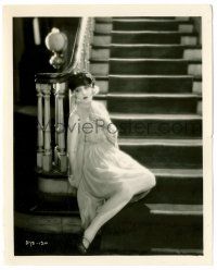 8h078 ALTARS OF DESIRE 8.25x10 still '27 full-length close up of sad Mae Murray sitting on stairs!