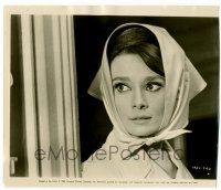 8h100 AUDREY HEPBURN 8.25x9.5 still '63 sexy close up wearing scarf over her head from Charade!