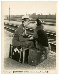 8h126 BIG BUSINESS GIRL 8x10.25 still '31 Loretta Young & Frank Albertson sitting by train tracks!