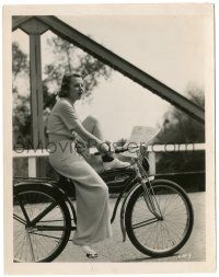 8h194 CHARLOTTE HENRY 8x10.25 still '30s wonderful portrait reading sheet music on cool bicycle!