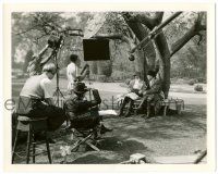 8h931 UNGUARDED HOUR candid 8x10 still '36 Loretta Young & Roland Young filmed under tree!