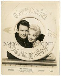 8h352 GIRL MOST LIKELY 8x10.25 still '57 Jane Powell & Cliff Robertston behind life preserver!