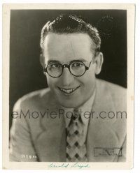 8h391 HAROLD LLOYD 8x10.25 still '20s head & shoulders smiling portrait wearing trademark glasses!