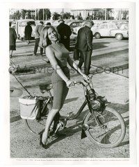 8h408 HONOR BLACKMAN 8.25x10 still '65 riding Solex moped from Moment to Moment!