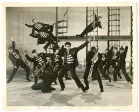 8h451 JAILHOUSE ROCK 8.25x10 still '57 most classic image of Elvis Presley dancing with convicts!