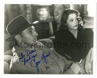 8h015 JANE GREER signed 8x10.25 REPRO still '80s close up with Robert Mitchum in Out of the Past!