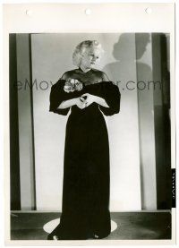 8h470 JEAN HARLOW 8x11 key book still '65 full-length in formal black gown with puff sleeves!