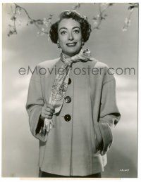 8h481 JOAN CRAWFORD 7.5x9.5 still '50 great portrait in fleece coat from The Damned Don't Cry!