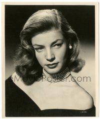 8h552 LAUREN BACALL 8x9.5 still '40s super sexy close portrait with those eyes & pearl necklace!