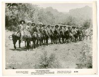 8h605 MAGNIFICENT SEVEN 8x10.25 still '60 cool portrait of Mexican men lined up on horses w/ guns!