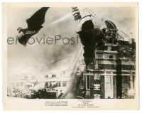 8h751 RODAN 8x10.25 still '57 great special effects image of The Flying Monster destroying Fukuoka!