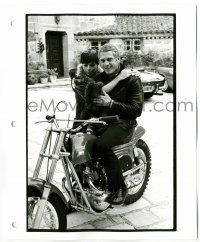 8h834 STEVE McQUEEN 8x10 still '63 on motorcycle w/ wife, Life Magazine File Copy by Curt Gunther!
