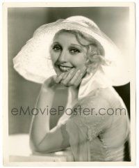 8h875 THELMA TODD 8.25x10 still '30s wonderful smiling portrait in pretty outfit with hat!