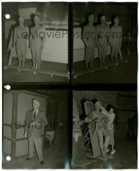 8h882 THIS ISLAND EARTH 8.25x10 contact sheet '55 cool candids of aliens posing & being made up!