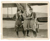 8h978 WINGS candid 8x10.25 still '27 real lieutenant with Buddy Rogers & Richard Arlen by plane!