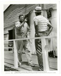 8h179 CAPE FEAR 8.25x10 still '62 Gregory Peck warns Robert Mitchum to get out of town!