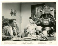 8h441 INVISIBLE BOY 8x10 still '57 Robby the Robot & Richard Eyer with dad at table!