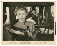 8h716 PSYCHO 8.25x10.25 still '60 cop questions Janet Leigh holding package in car, Hitchcock!