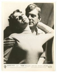 8h877 THEM 8x10 still '54 close up of James Arness romancing sexy Joan Weldon!