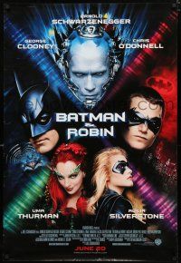 8j086 BATMAN & ROBIN advance 1sh '97 Clooney, O'Donnell, Schwarzenegger, Thurman, Silverstone