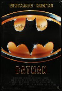 8j088 BATMAN style C 1sh '89 directed by Tim Burton, cool image of Bat logo!