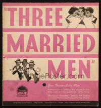8k792 THREE MARRIED MEN pressbook '36 Roscoe Karns, William Frawley, Lynne Overman